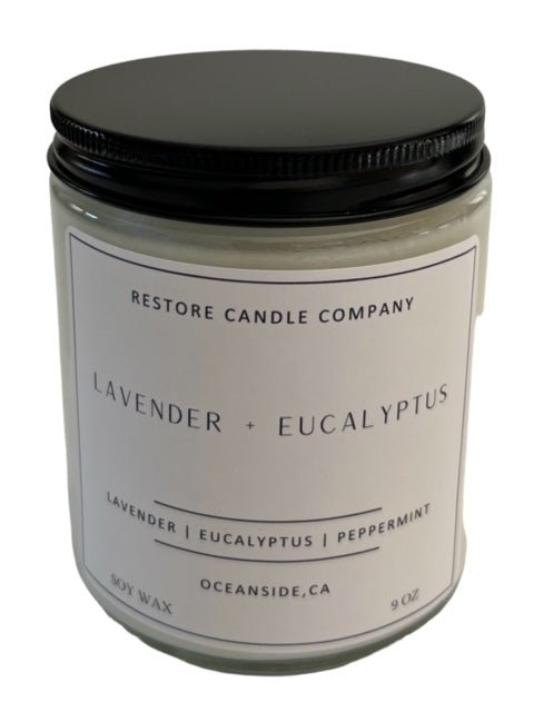 Lavender + Eucalyptus - Natural Soy Wax Candle