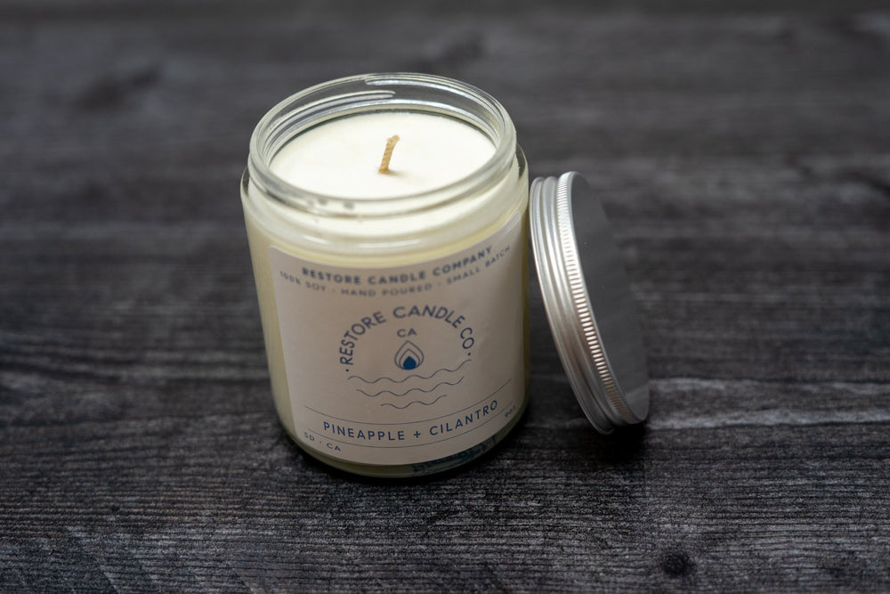 
                  
                    Load image into Gallery viewer, Pineapple + Cilantro - Natural Soy Wax Candle
                  
                